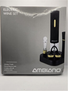 Ambiano Electric Wine Set, 7 Piece Set to Open, Serve & Preserve Wine, Open Box